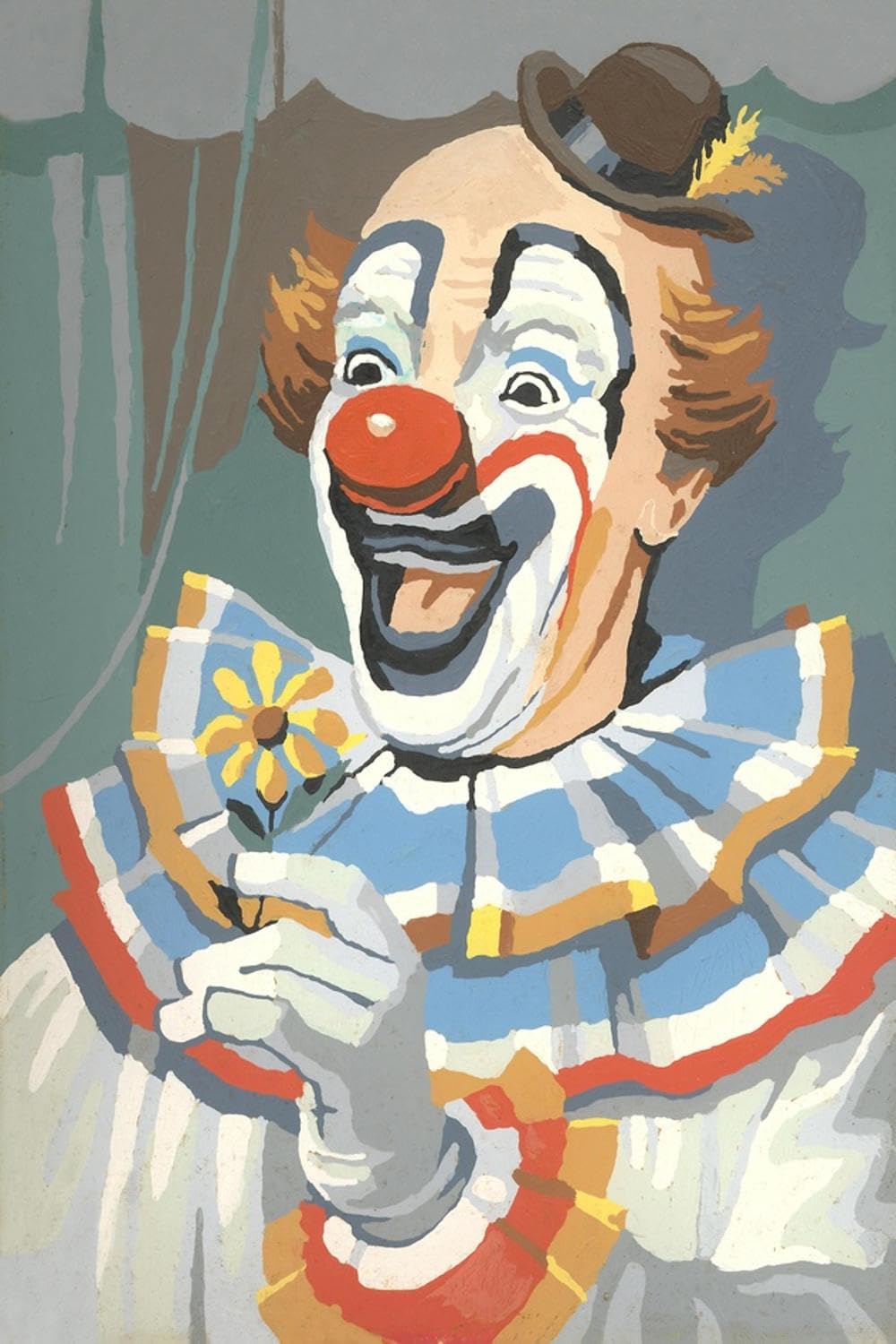 ART.COM Wall Art Print Paint by Numbers, Clown, 12" x 18"