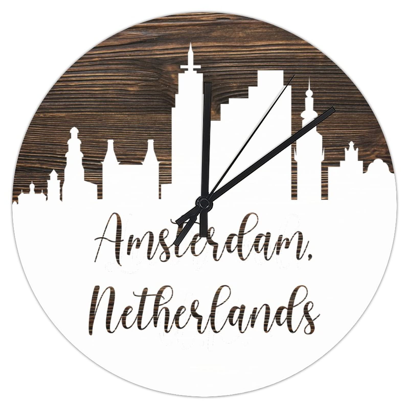 Horloge murale Pays-Bas en PVC de 30cm muette et abstraite