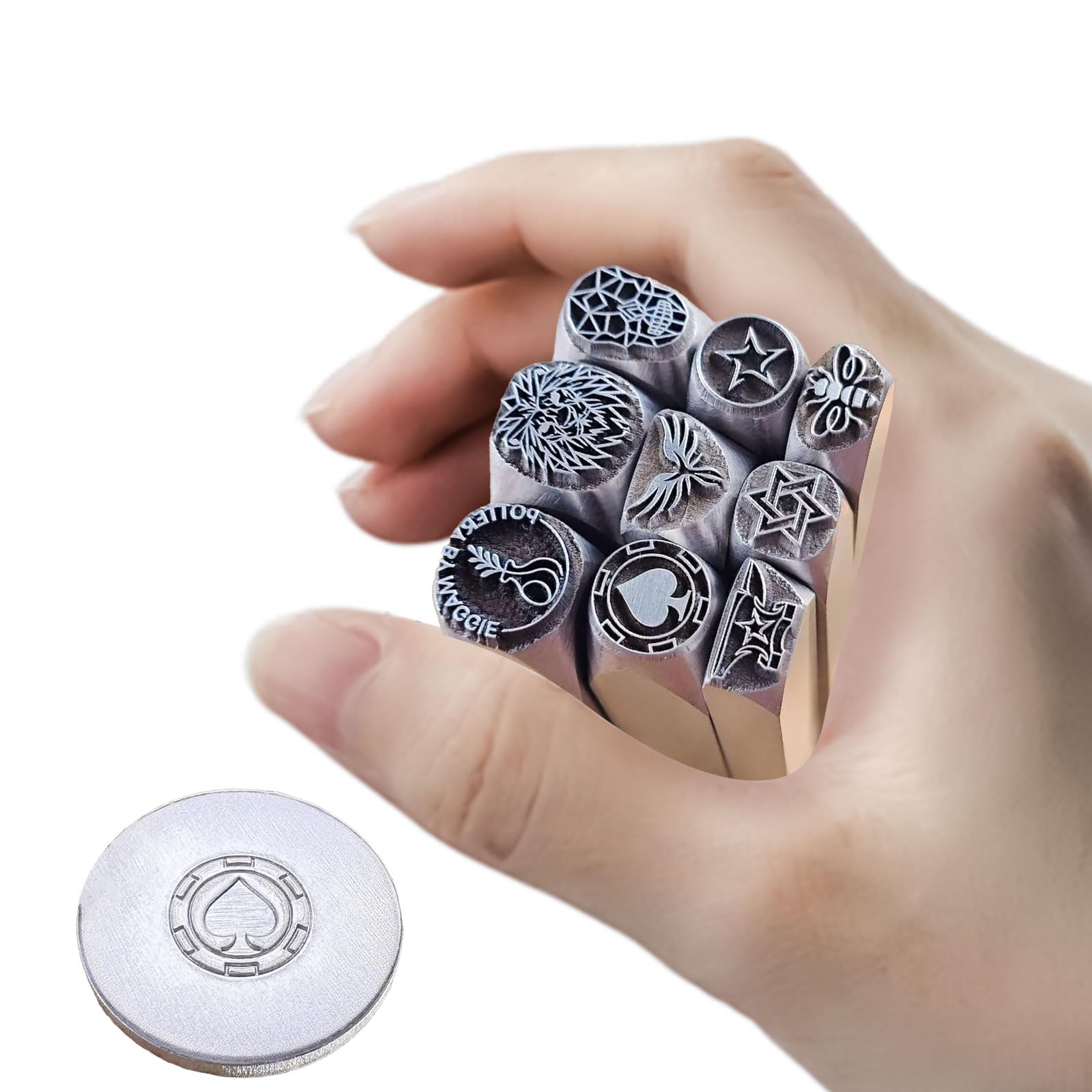 Uniqora Multiple Color Custom Metal Stamp With Signature, Metals Punch Stamp For Diy Custom, Logo Touchmark For Metals Craftsmen, Metal Signature Stamps For Jewelry Clay Steel