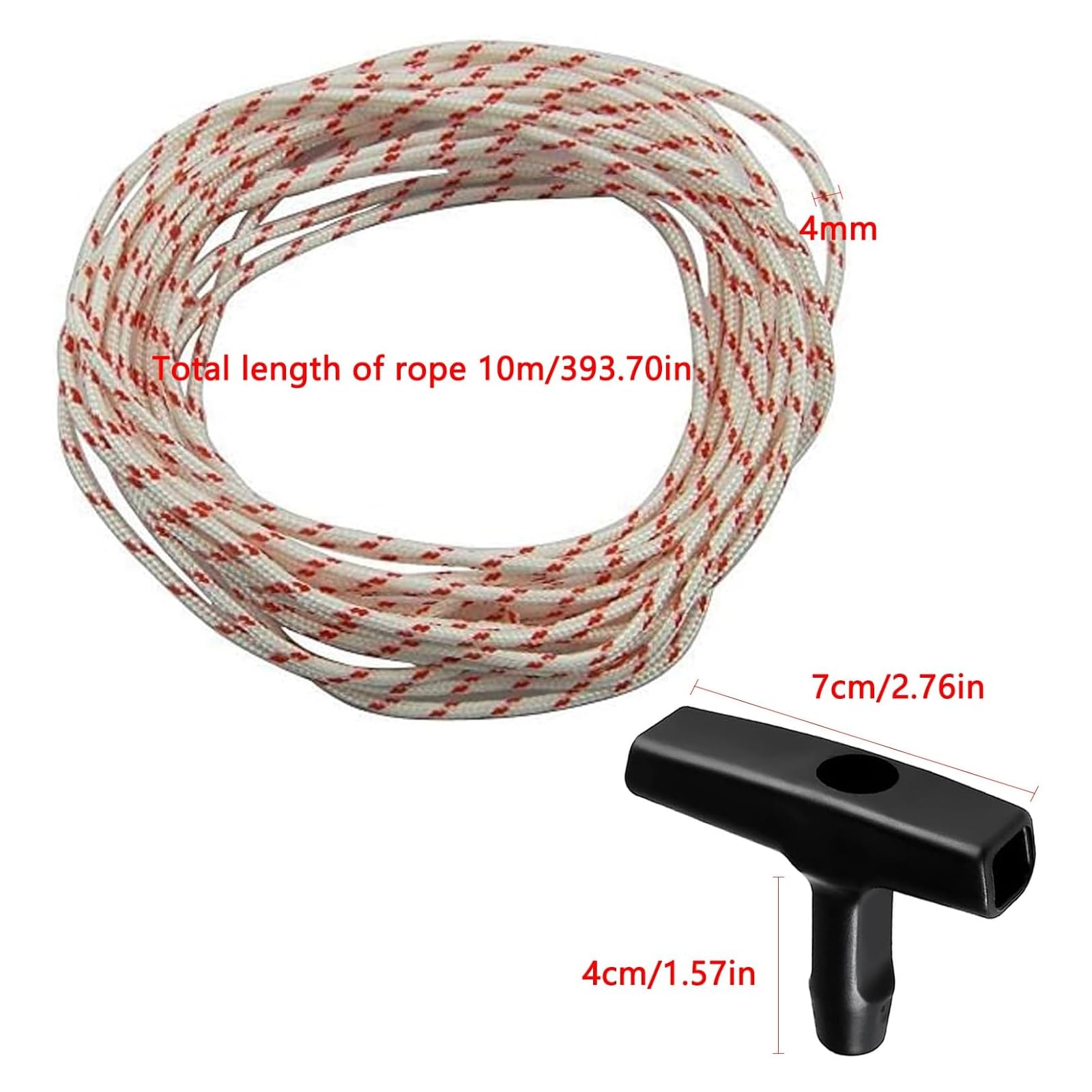 Starterseil 10 M, 4 Mm Durchmesser – Ersatzseil Für Rasenmäher, Kettensäge & Trimmer, Aus Polyester