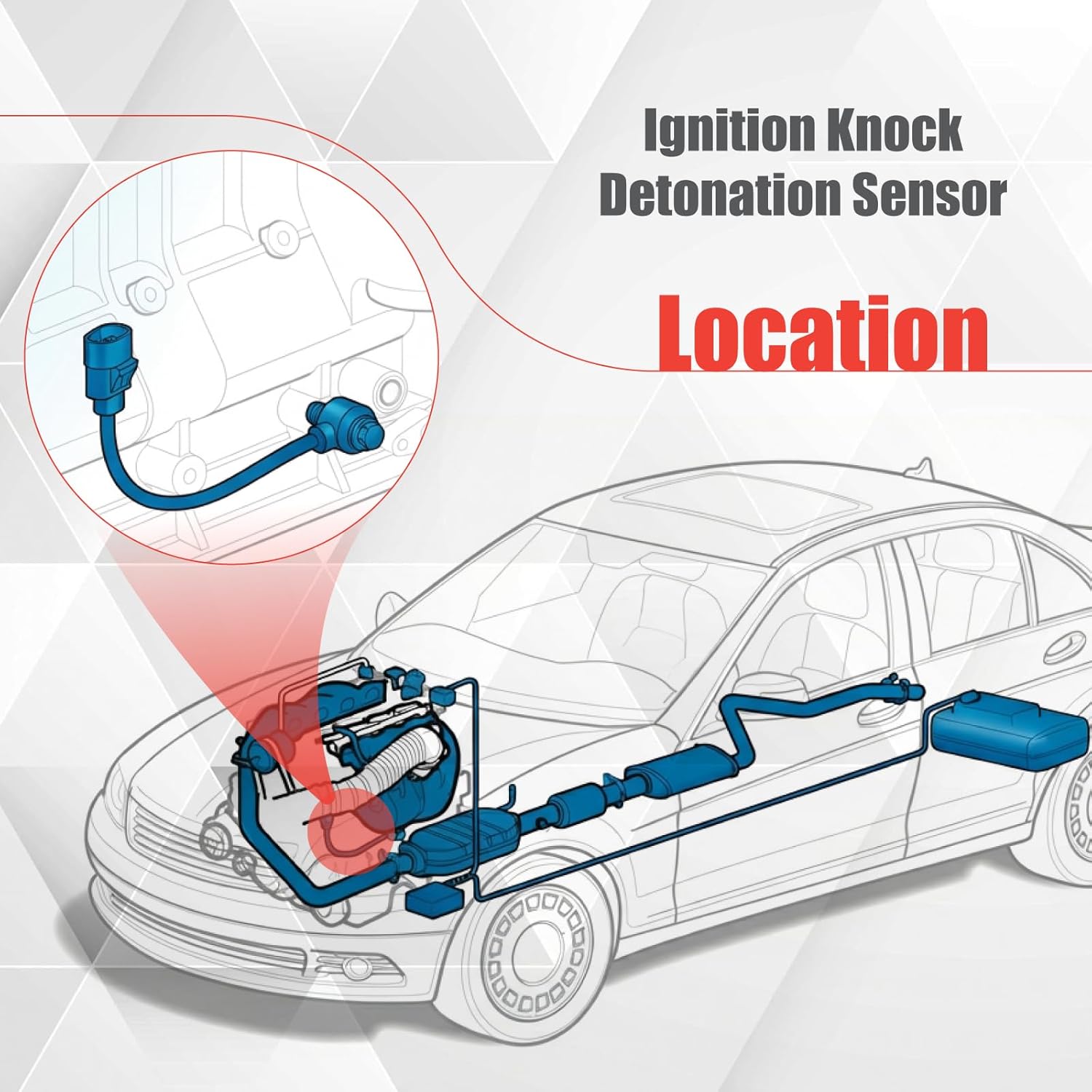 Ignition Knock Detonation Sensor Compatible with 4Runner Celica LS400 MR2 Pickup SC400 T100 Tacoma 89615-26010