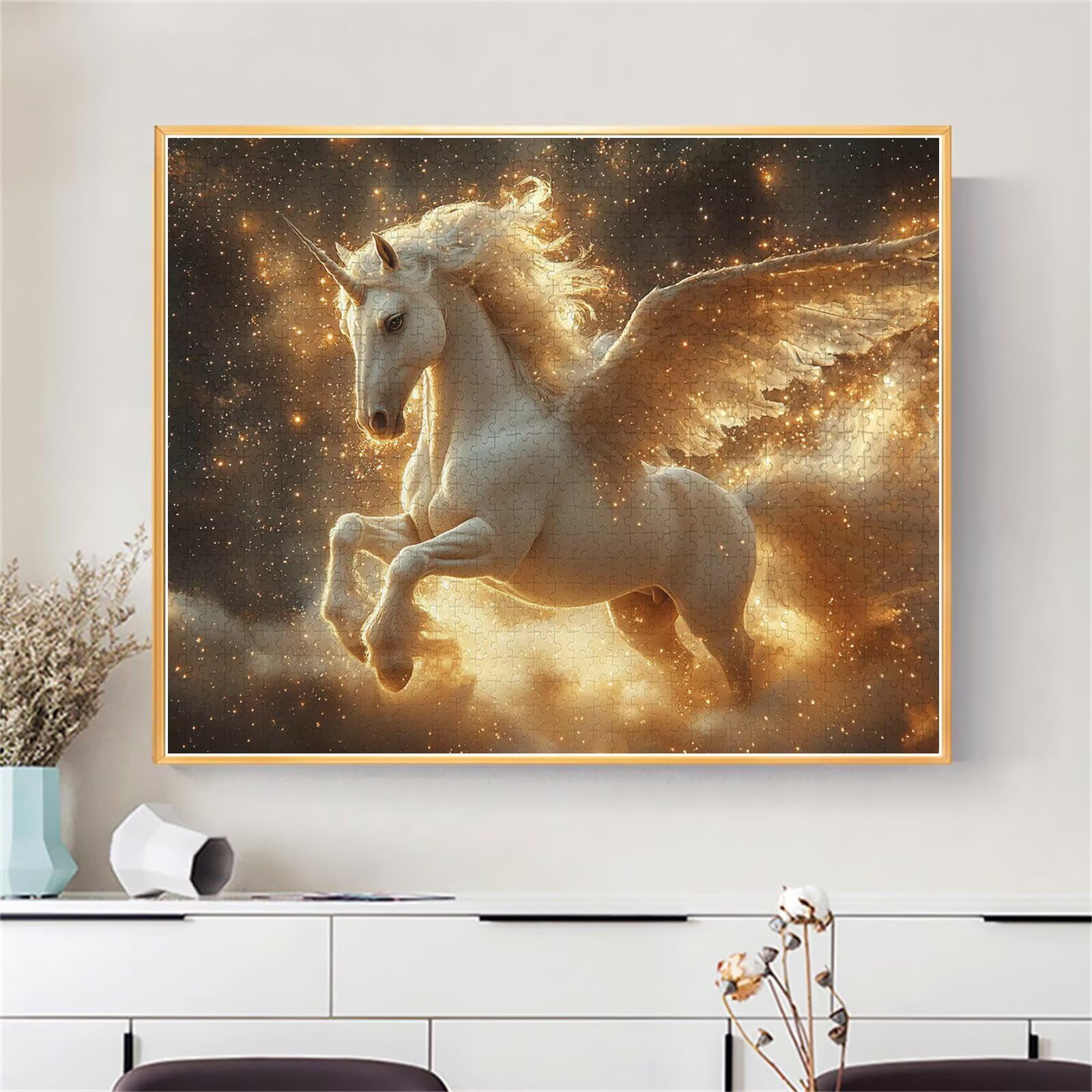 Einhorn Puzzle für Erwachsene Kinder Anspruchsvoll 5000 Teile Impossible Klassische Puzzles Schwer Pferd ab 8 9 10 Jahre Mädchen Jungen Jigsaw Kunst Educa,für Dekoration und Geschenke 105x156cm t-85