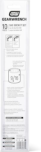 Miniatura 4 de GEARWRENCH Juego de tubos de 10 piezas, de 1/4" de transmisión, de 12 puntos estándar, SAE - 80307D