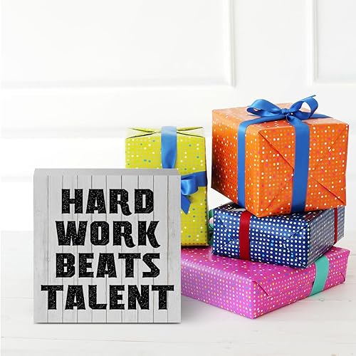 Miniatura 6 de Letrero decorativo de madera con citas inspiradoras, decoración rústica motivacional de cubículo de granja para mujer, placa de bloque de madera,