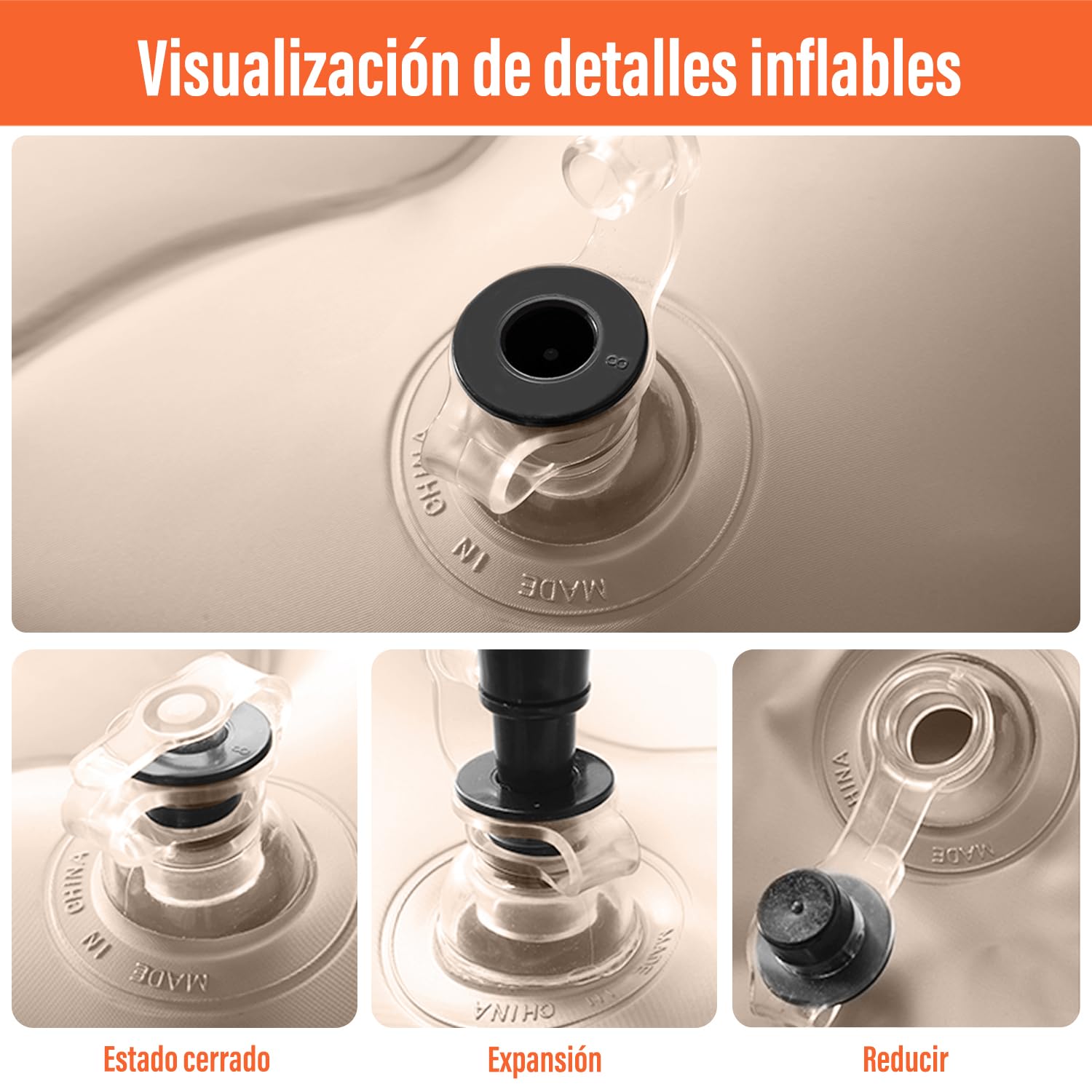 Ergocar Colchoneta SUV MPV Inchable Colchón Camping Cama Inflable Plegable Coche Beige