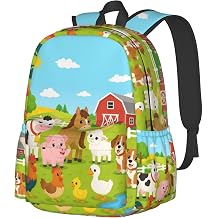 KiuLoam 17 Inch Backpack Farm Animals Laptop Backpack Shoulder Bag School Bookbag Casual Daypack