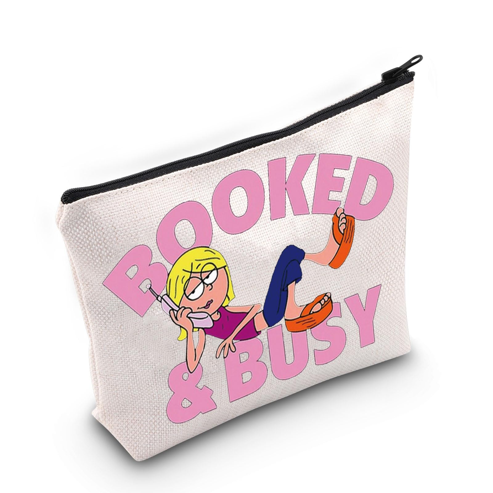 WZMPALizzie Fans Cosmetic Makeup Bag Lizzie Cartoon Inspired Gift Booked & Busy Lizzie Zipper Pouch Bag For TV Series Fans (Booked & Busy), Booked & Busy, Fit