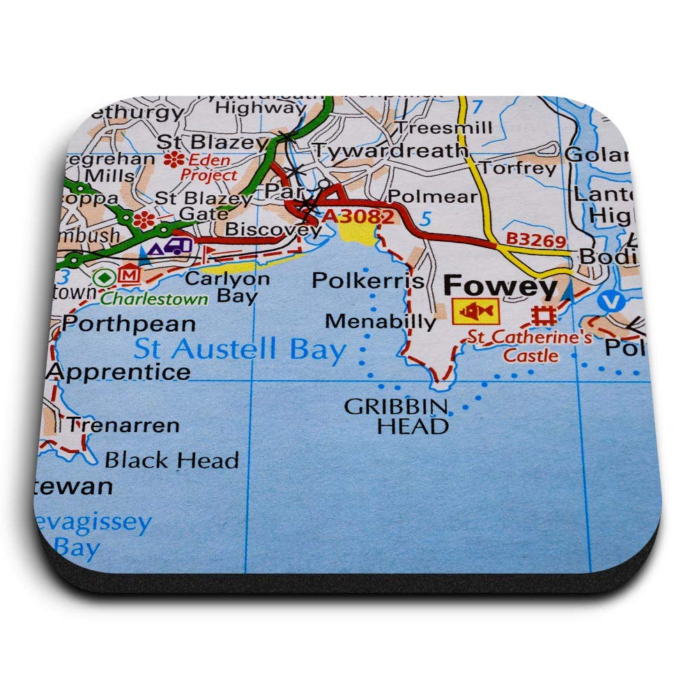 Destination Vinyl Ltd Multicolor 1 X Square Mdf Fridge Magnet - Fowey England Town Travel Uk Gb 45063