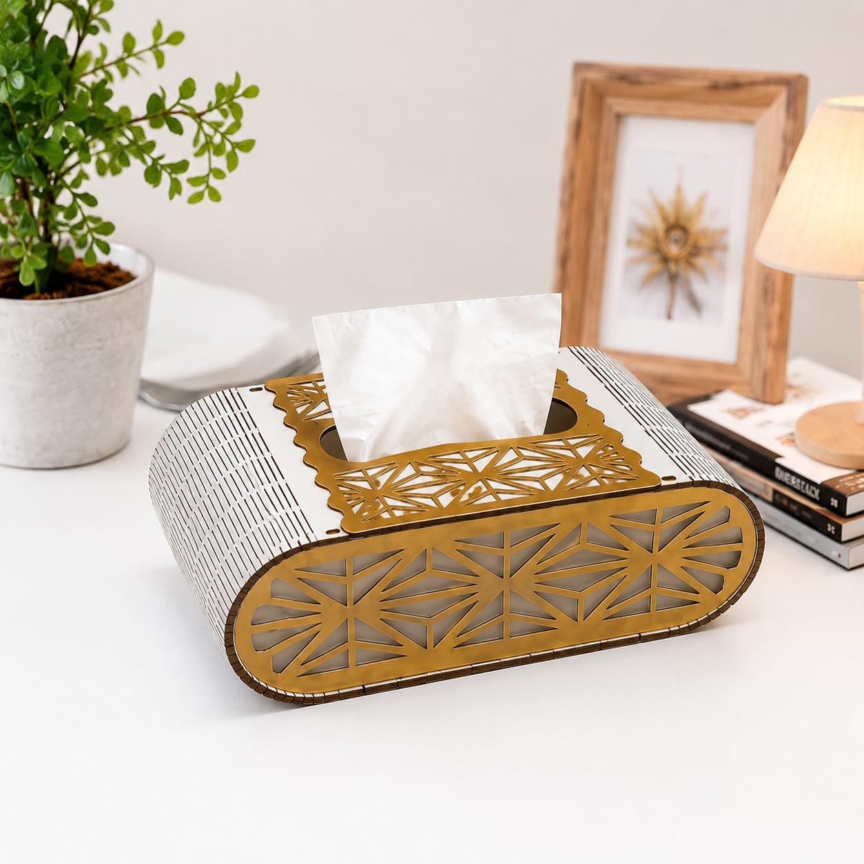 Laser Cut Wooden Tissue Box – Floral Design -9