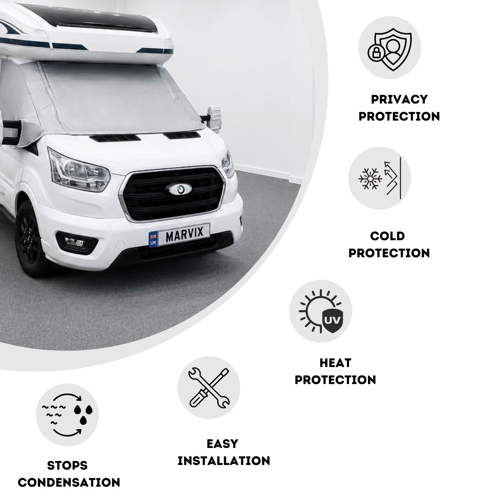 Oscurecedor Tèrmico Exterior para Ford Transit de 2015-2025 MK8 y MK9 Isotèrmico Cubierta Protectora Solar para Exteriores