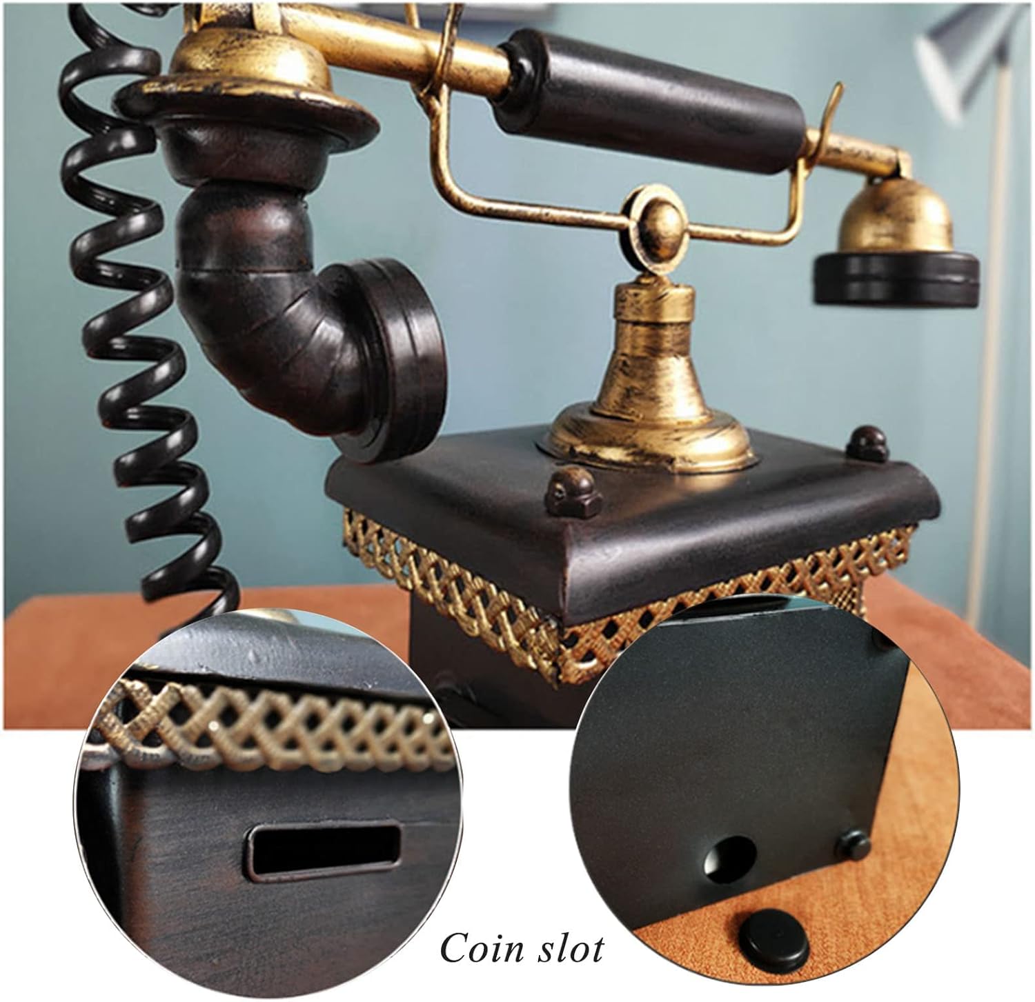 Creative Retro Decorative Telephone Antique Landline Telephone Decor Vintage Telephone Decorating Cafe Bar Window Home Props