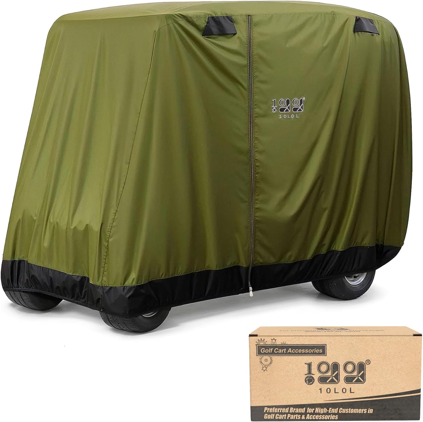 10L0L Universal 2-4 Passenger Golf Cart Cover for Yamaha, EZGO, Club Car, Waterproof Sunproof and Durable