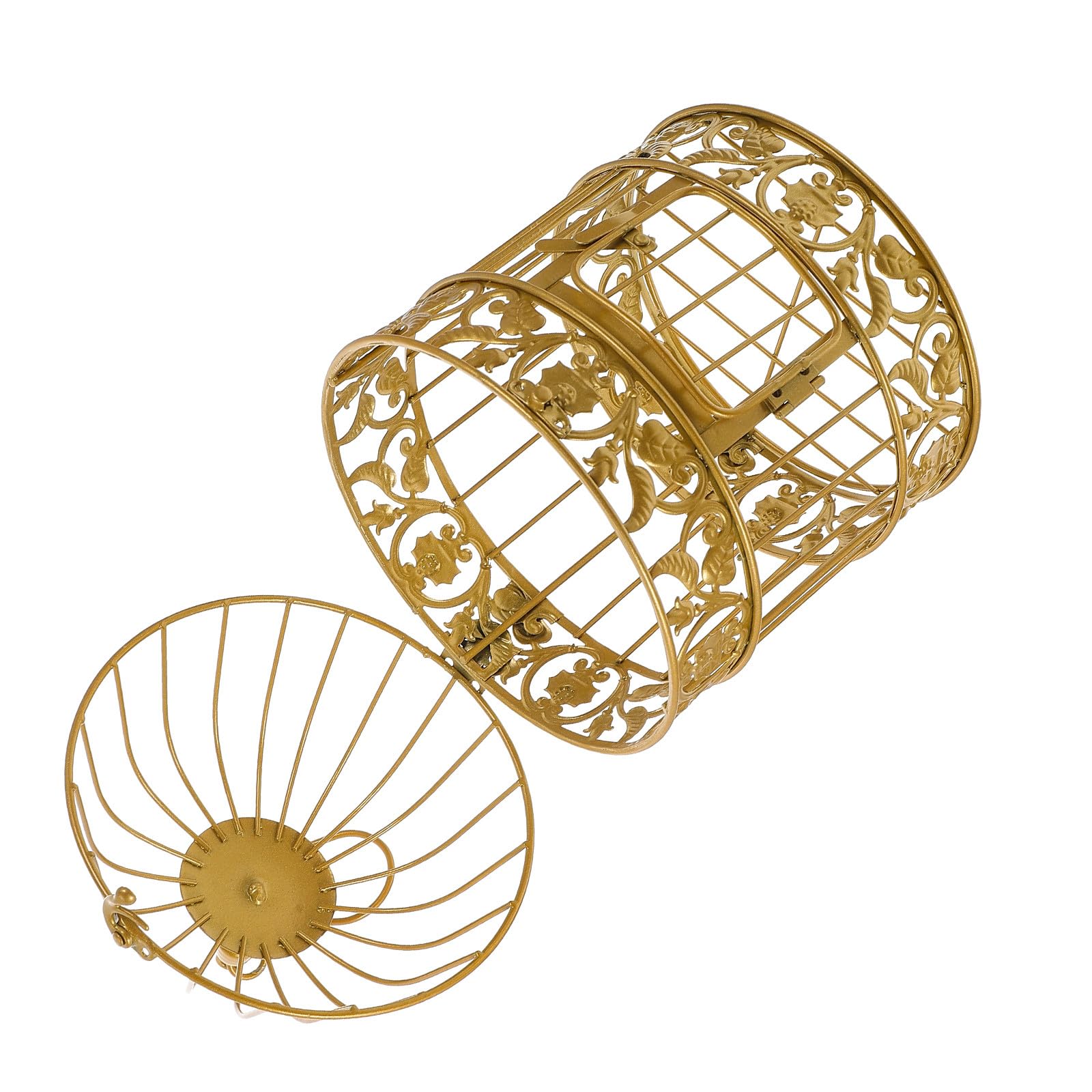 YARNOW Cage à Oiseaux Accessoire Photo Couleur Or Décorative Forgé pour Décoration de Mariage et Accessoires de Volière ou Décoration Intérieure
