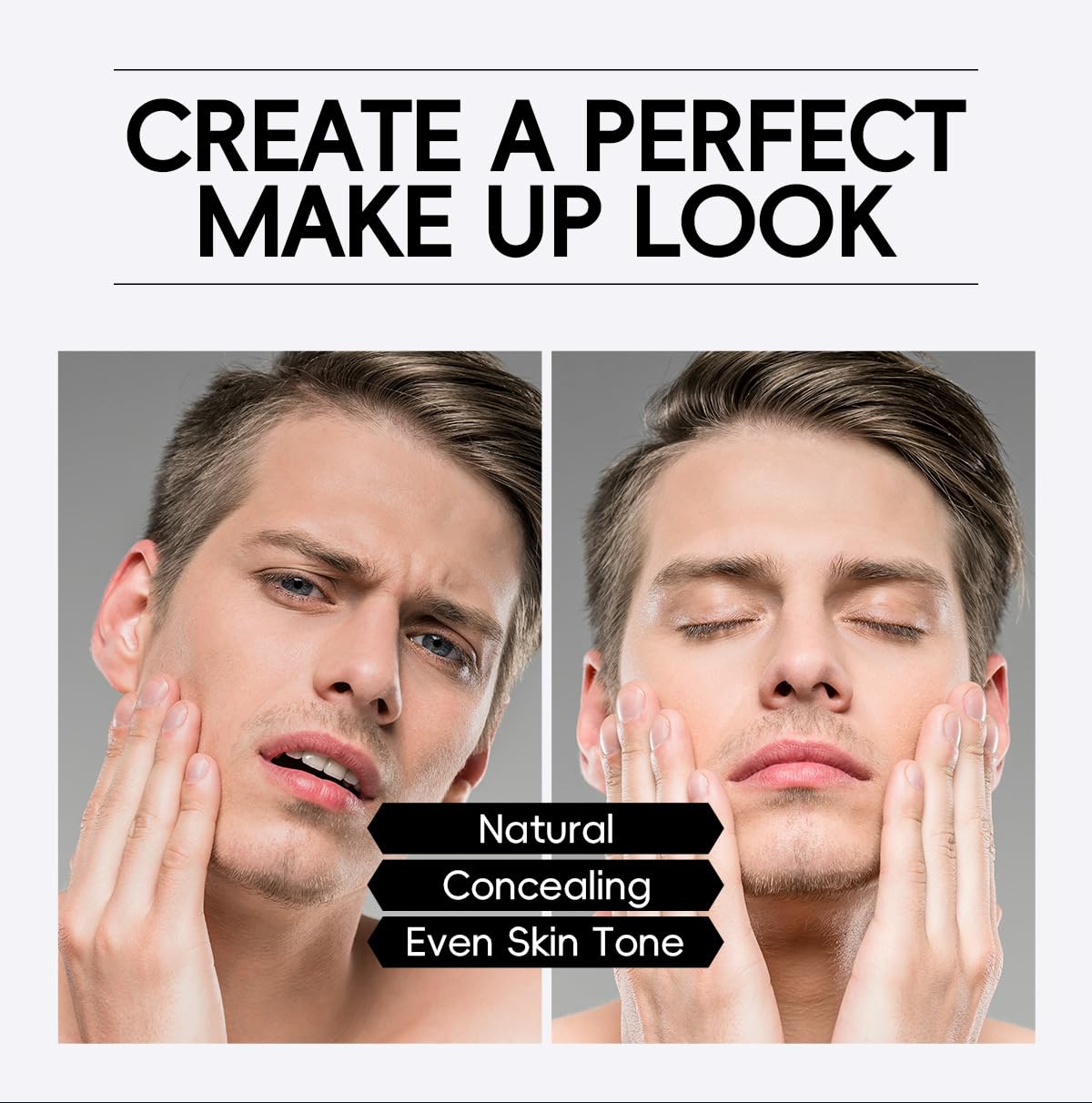 Men's BB Cream Tinted Moisturiser, Lightweight Concealer Foundation for Natural Look Evens Skin Tone & Covers Blemishes - Image 4
