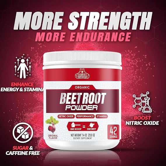 Organic Beet Root Powder - Nitric Oxide Supplement Super Food Beets Supplements, Beet Powder Organic High Blood Pressure Supplements, Beets for High Blood Pressure Support & Heart health Support