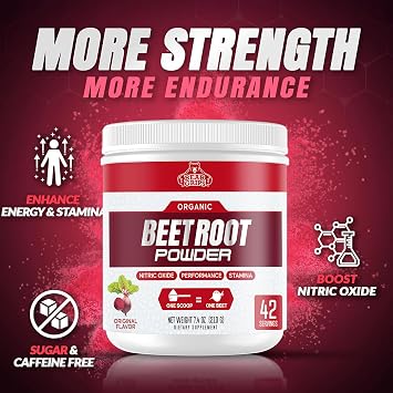 Organic Beet Root Powder - Nitric Oxide Supplement Super Food Beets Supplements, Beet Powder Organic High Blood Pressure Supplements, Beets for High Blood Pressure Support & Heart health Support