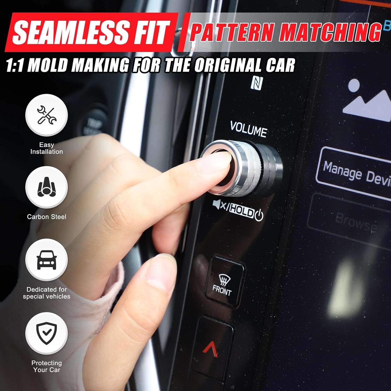 Center Console Knob Trim Ring Sound Volume Knob Trim Cover Compatible with Subaru WRX 2022 2023 Switch Volume Control Trim Ring Aluminum Switch Audio CD Button Knob Cover Trim 2PCS (Silver)