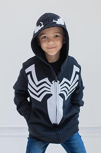 Miniatura 2 de Marvel Spider-Man Spider-Verse Venom - Sudadera con capucha y cremallera para niños pequeños y grandes