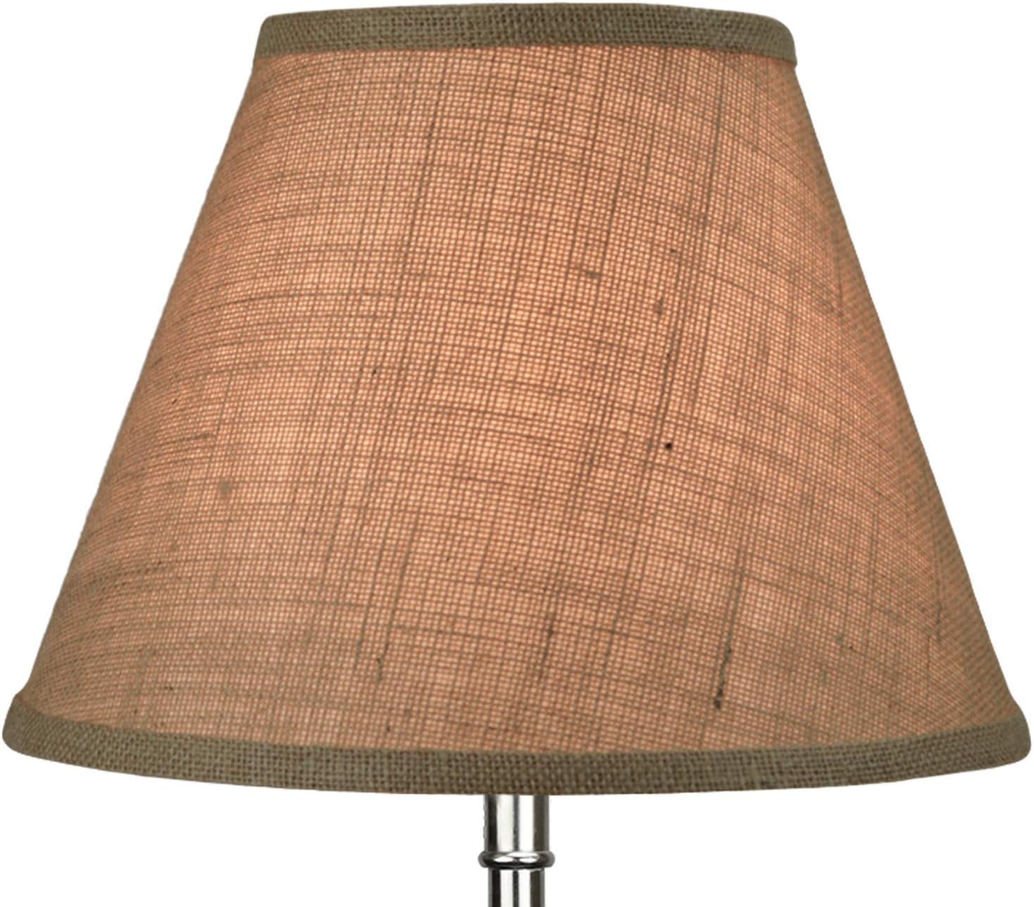 FenchelShades.com Lampshade 6" Top Diameter x 12" Bottom Diameter x 9" Slant Height with Washer (Spider) Attachment for Lamps with a Harp (Burlap Natural)