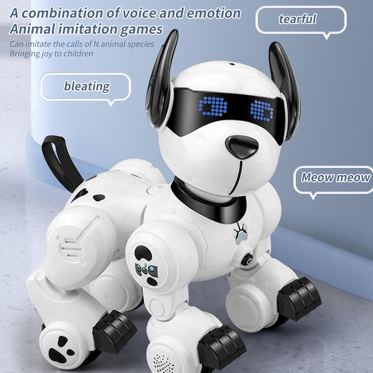 Remote Control Programming Smart Dog Robotic Patrol Dog Programmable Remote Control Dog Intelligent Patrol Dog Toy with the Function Songs Touch Demonstration Programming Rotating Head