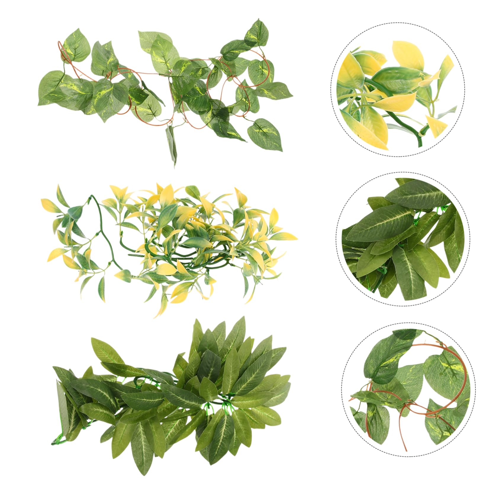 Toyvian 3 Ensembles Fausses Plantes Vignes pour Aquarium Terrarium Décorations pour Reptiles Accessoires pour Habitat Naturel 3 Pièces * 3