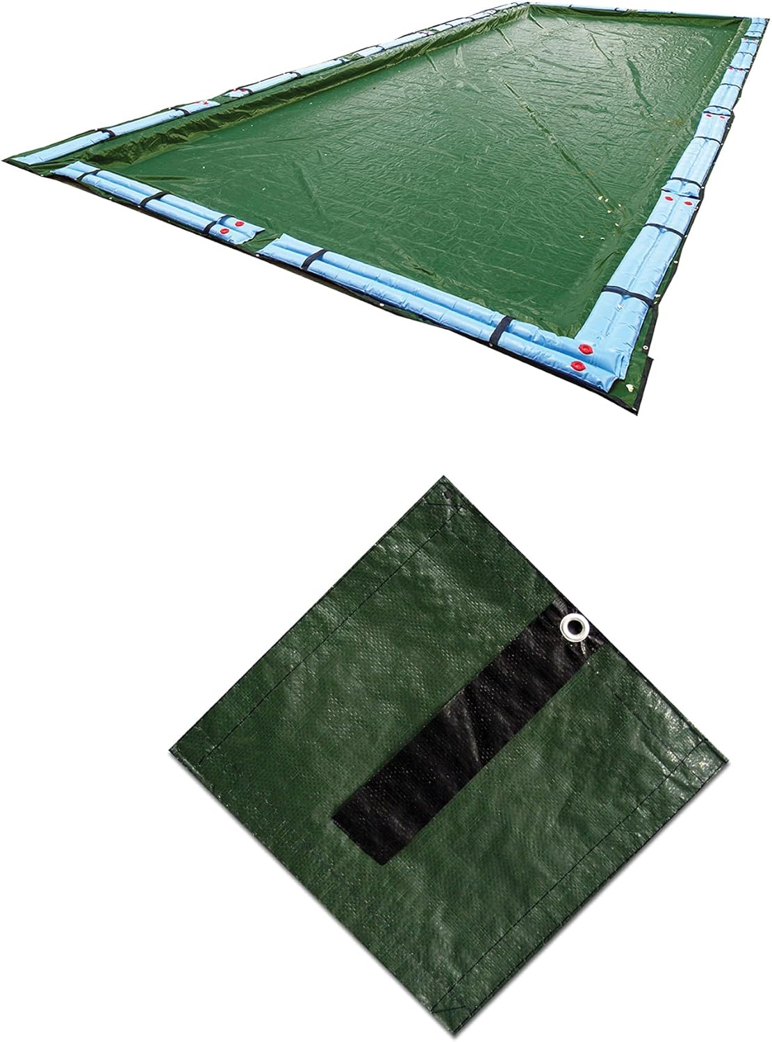 Blue Wave BWC864 Silver 12-Year 30-ft x 50-ft Rectangular In Ground Pool Winter Cover,Forest Green 30 by 50-Feet