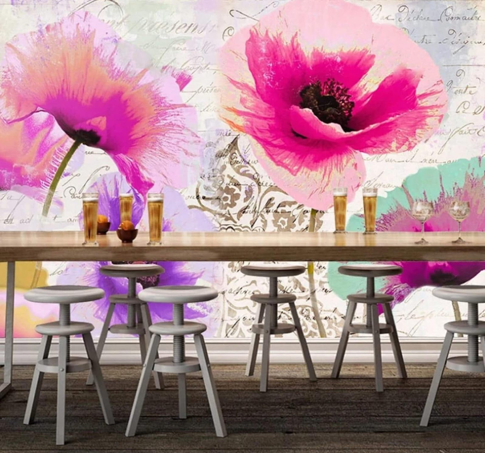 XLMING Retro Three Dimensional Beautiful Floral Art 3D Wallpaper Luxury Home Dining Decor Paste Sofa Living Room The Wall for Bedroom Mural-250cm×170cm