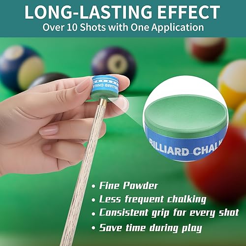Miniatura 5 de Tiza para taco de billar, 2 unidades, accesorios de mesa de billar redondos de alta calidad para torneos profesionales, clubes, bares, hogar