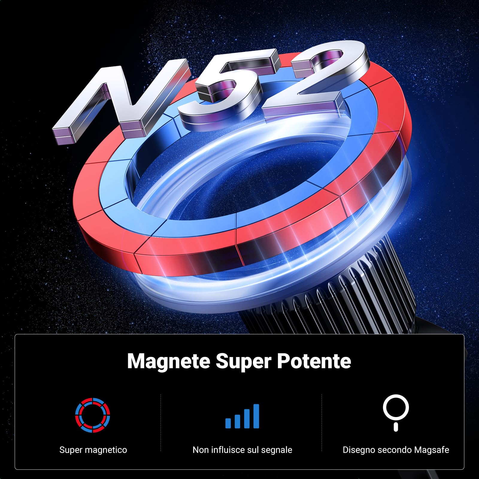 UGREEN Supporto Telefono Auto Magsafe 2 in 1, Porta Cellulare Macchina Per il Cruscotto & Bocchette di Aerazione e Parabrezza Compatibile con iPhone 16 15 14 13 Plus Pro Max, Galaxy, Xiaomi, ecc.