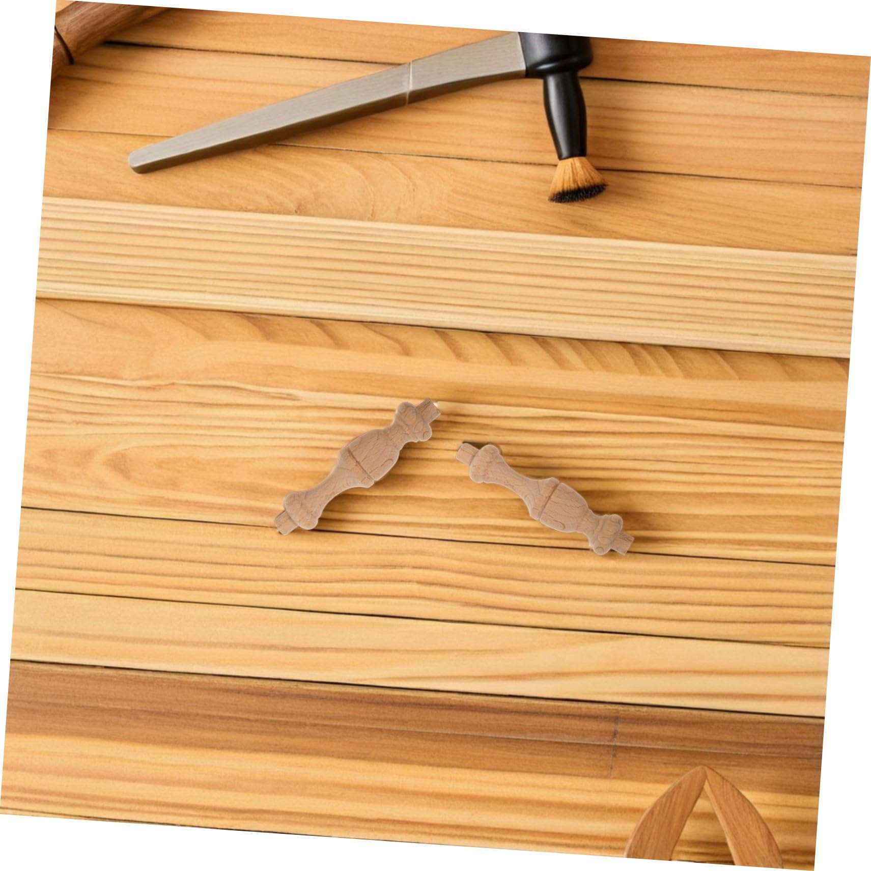 OUNONA 12 Stück Kleiner Römische Holzsäulen zur Dekoration von Möbeln und Treppen Elegante Selbstgemacht Holzpfosten mit Glatten Oberflächen in Khaki Einfache Montage für Innen
