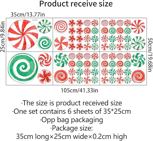 Miniatura 7 de 78 calcomanías de caramelo de Navidad de acuarela, decoraciones de pared de Navidad, calcomanías de suelo de caramelo de Navidad, calcomanías de