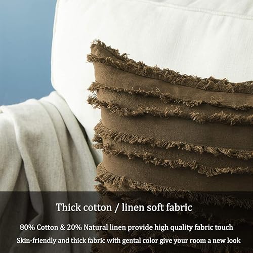 Miniatura 9 de Gigizaza - Juego de 2 fundas de almohada de algodón a rayas, para sofá, decoración del hogar, 18 x 18 pulgadas, color amarillo