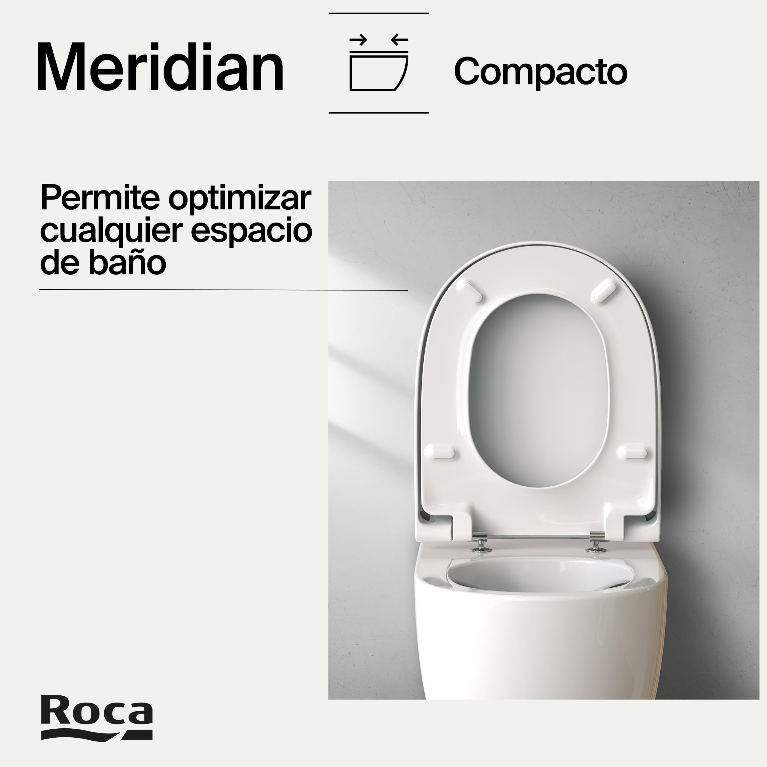 Roca Meridian - Tapa y asiento de Supralit para inodoro compacto con caída amortiguada, tapadera de WC original con ajuste perfecto, recambio de tapa de váter resistente, blanco, A8012AC00B