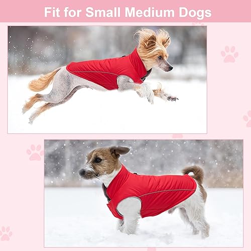 Miniatura 4 de Abrigo de invierno para perro, chaqueta acolchada cálida para perro, chaleco impermeable con correa de anillo en D, traje de nieve para perros