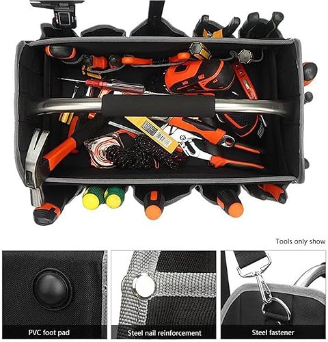 Miniatura 5 de Tool Bag, Foldable Open Top Bags,High Capacity Sturdy Work,Featuring Ergonomic Handles And Multiple Compartments, Outdoor Maintenance Tasks Outdoor