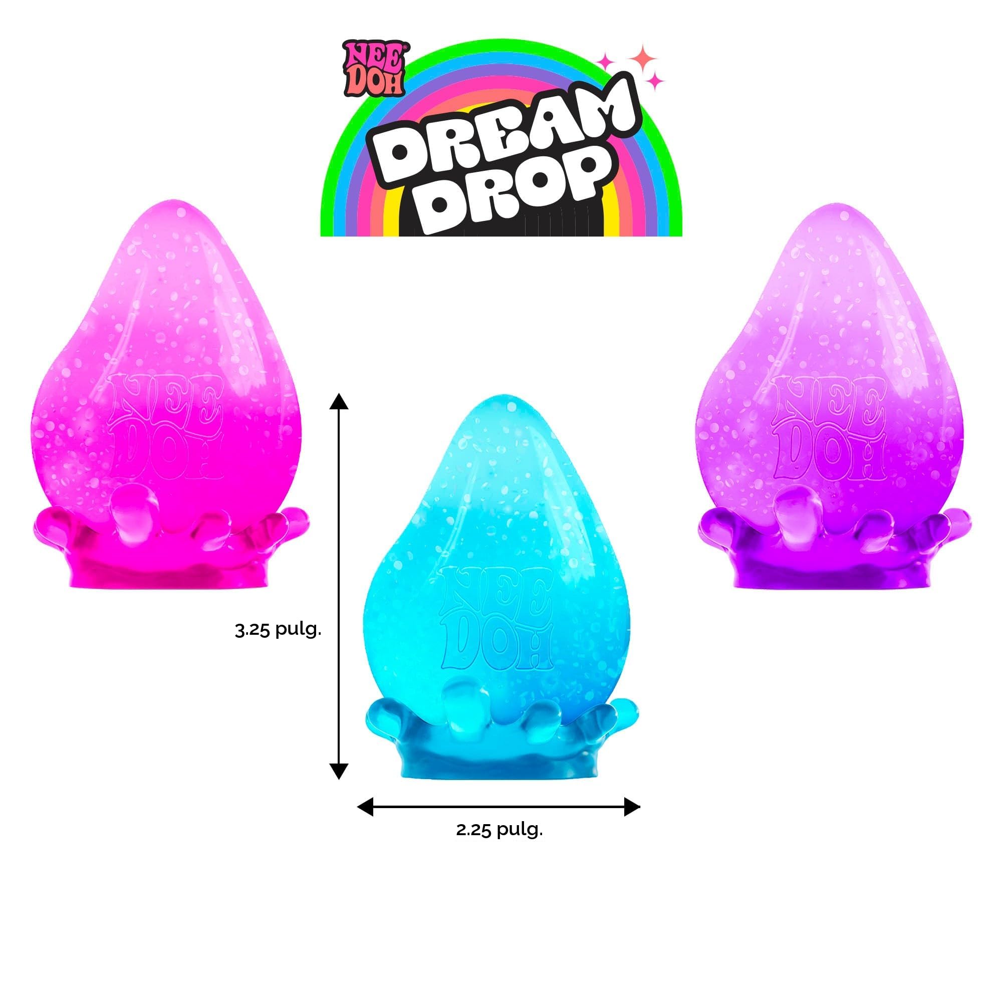 Nee-Doh Dream Drop Gota Antiestrés 8 Cm | Juguete Sensorial Traslúcido 3 Colores Surtidos Para Niños Y Adultos