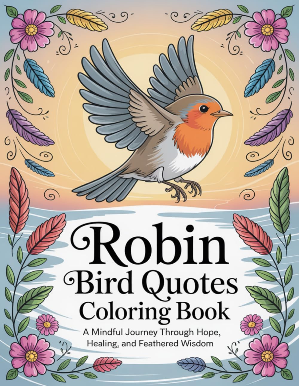 Robin Bird Quotes Coloring Book: A Mindful Journey Through Hope, Healing, and Feathered Wisdom