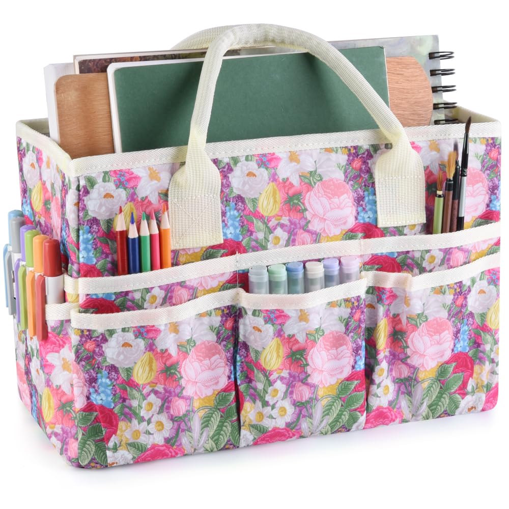 Amazon.com: E-WEICHEN Craft Organizer Tote Bag Art Storage Caddy with ...