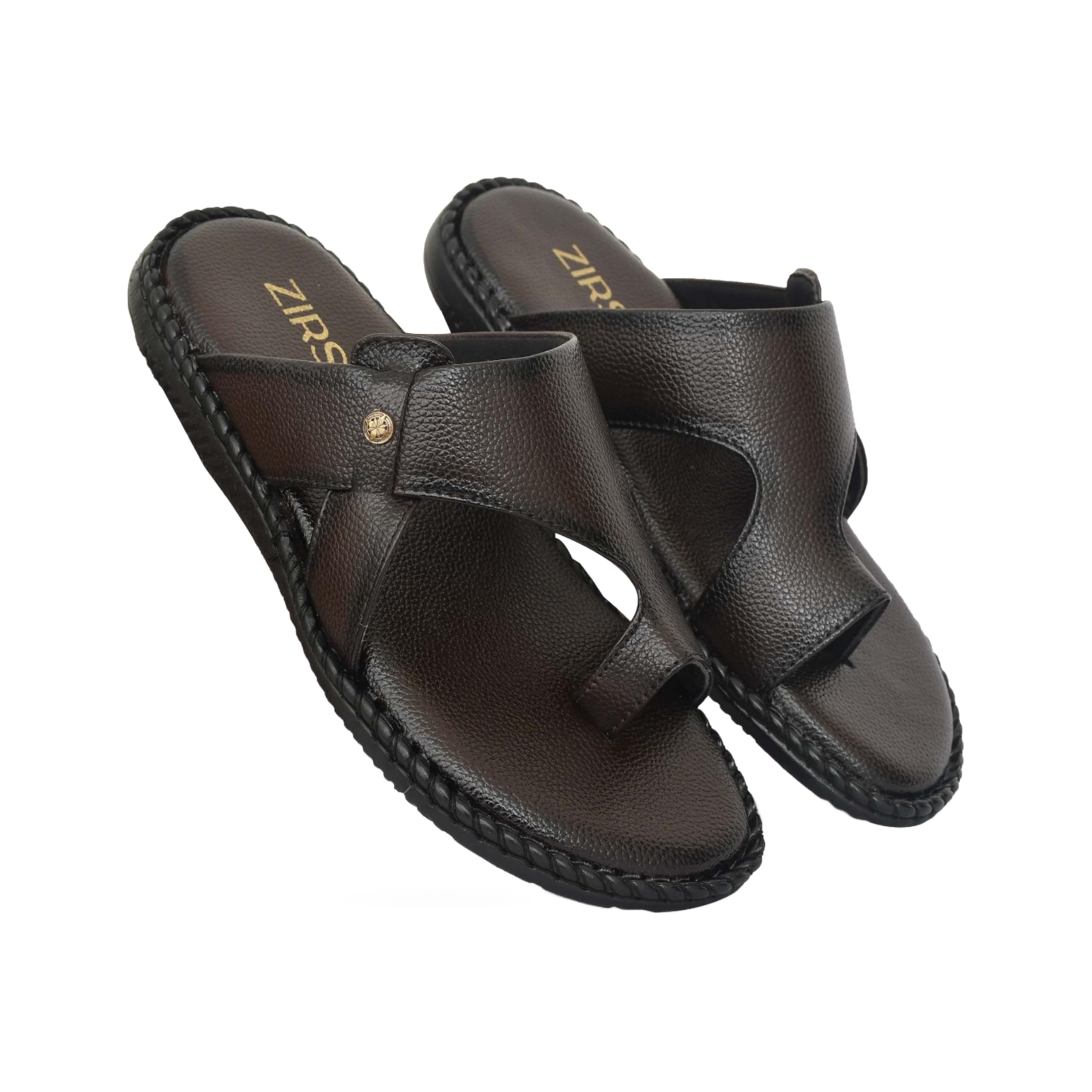 Men's Sandal, Suede Synthetic Leather, Slip On, Adjustable Strap, Classic Style, Buckle Closure, Casual Ethnic Toe-Ring Slipper-image-37