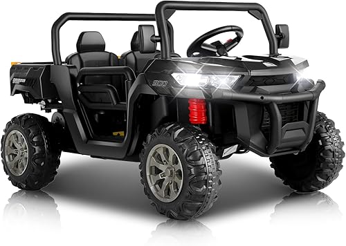 Hikole 24 Volt Ride on Toys for Boys with Electric Dump Bed & Remote Control, 2 Seater Kids Ride on Dump Truck, 3 Speeds, Music, Shovel, Powerful