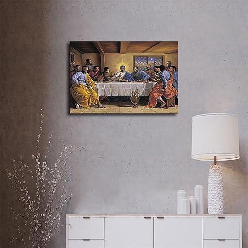 Miniatura 3 de Póster enmarcado con texto en inglés Black Jesus, Last Supper (La última cena con texto en inglés Black Jesus)