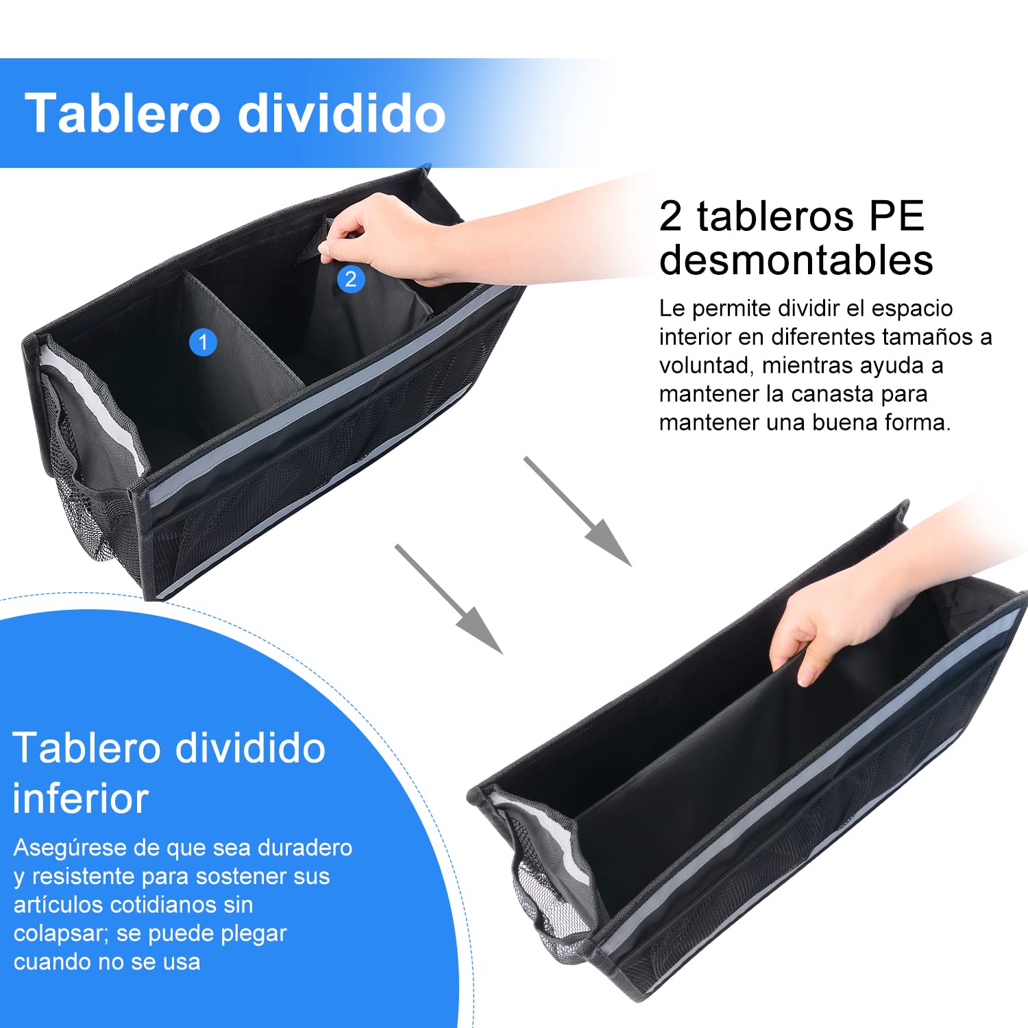 supregear Cesta de Andador, Bolsa Organizadora Walker de Gran Capacidad con 4 Malla Bolsillos y Bolsa de Almacenamiento de Diseño Gancho y Bucle de Raya Reflectante para Accesorios de Walker Carry
