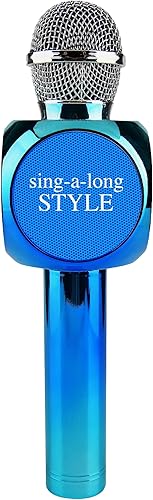 Wireless Express - Micrófono de karaoke con Bluetooth y altavoz estéreo Bluetooth todo en uno... (azul)