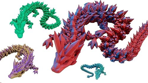 Crystal Dragon Fidget Toy - Articulated Crystal Dragon (Black)