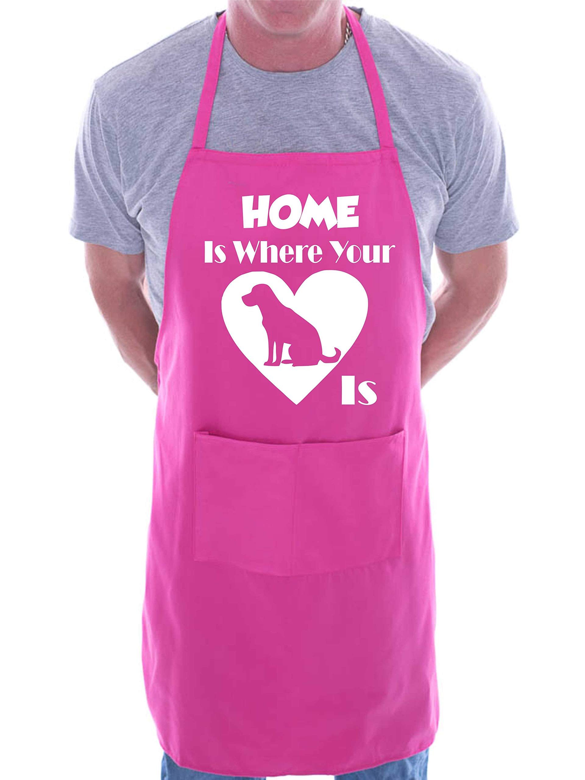 Print4u Women's Pink Home Is Where Your Labrador Is Apron Cooking Novelty Bbq Gag Gift Present For Dog Lover Mens