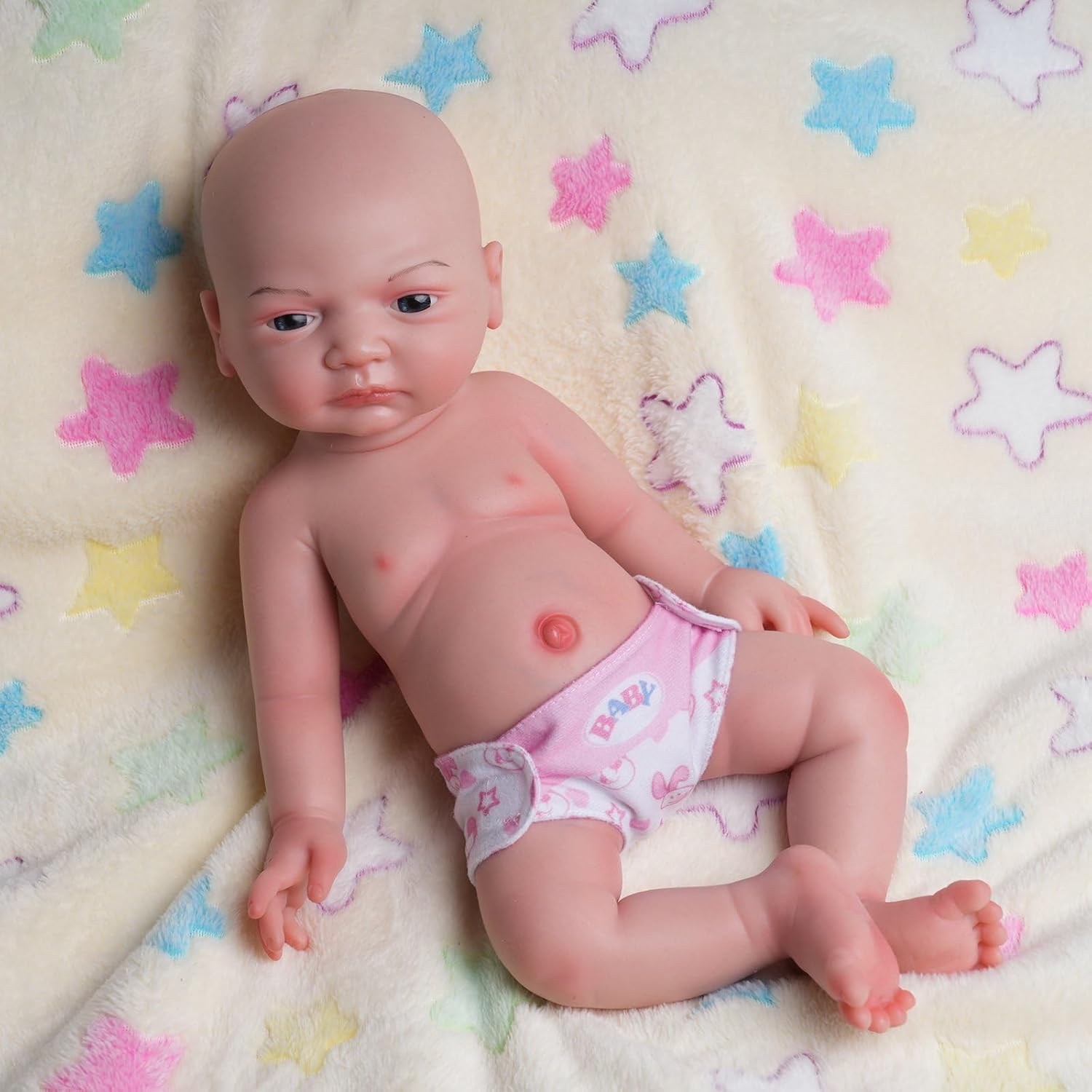 Full Silicone Baby Doll Girl 18 inch - Platinum Silicone Realistic Reborn Baby Dolls, Christmas and Birthday Gifts for Girls and Doll Collectors