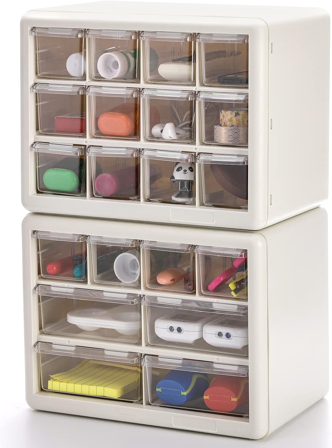 Coloch 2 Pack Plastic Desk Organizer with 8 Drawers and 12