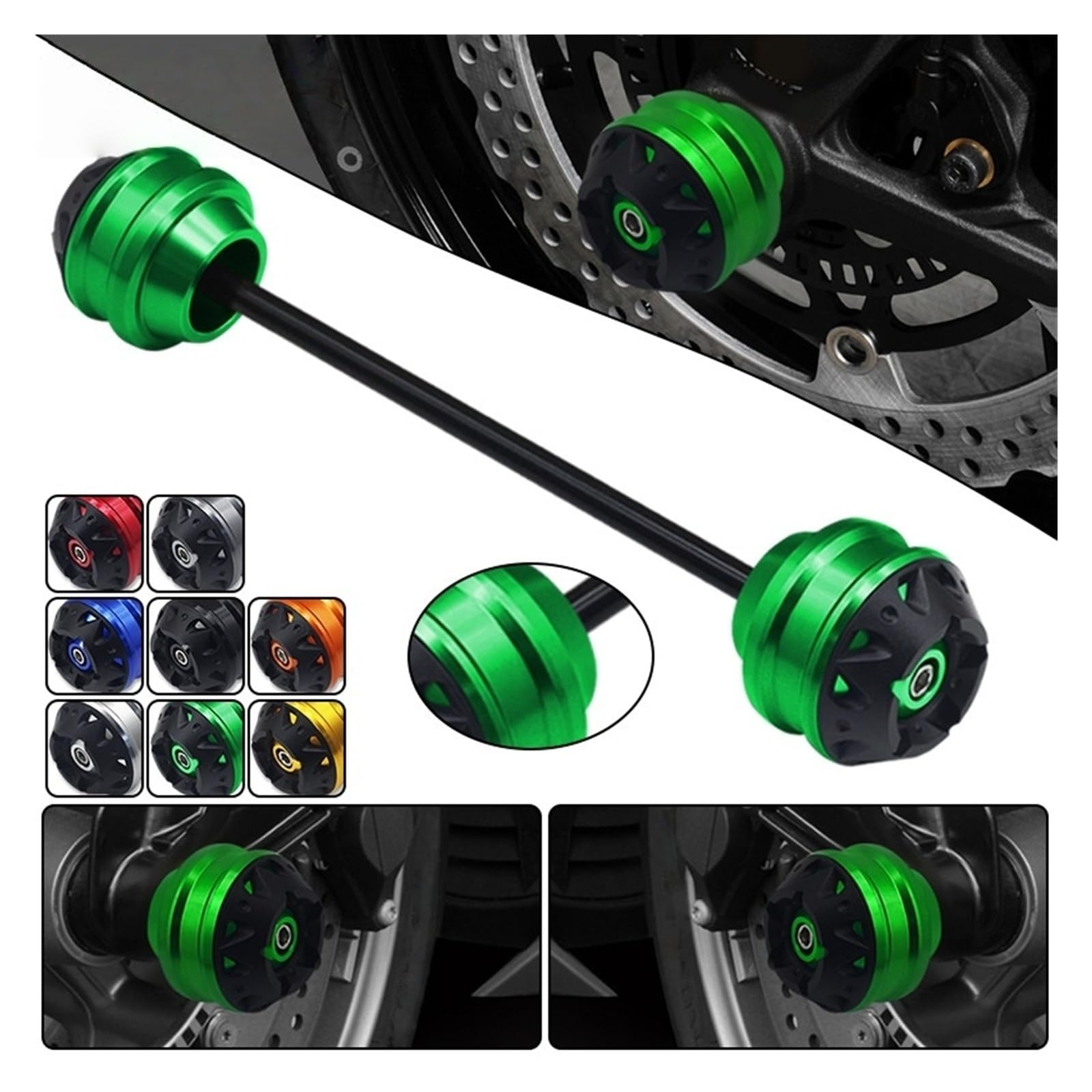 Suwaki osi motocyklowej Crash dla Z900 Z900RS/SE Z650 NINJA400 NINJA650 motocykl przednia tylna oś widelec koło Crash Sliders Protector Pad NI&NJA z900 z650