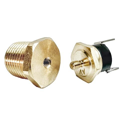 Electric Radiator Fan Thermostat Switch 1/8' 1/4' 3/8' 1/2' Inch NPT Temperature Sensor Thread-in Push Probe (3/8' NPT,