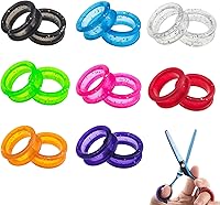 Vista 1 de Tijeras de silicona suave, 16 unidades, anillos de dedo para aseo de perros, tijeras para el pulgar, protectores de dedos, accesorios de tijeras
